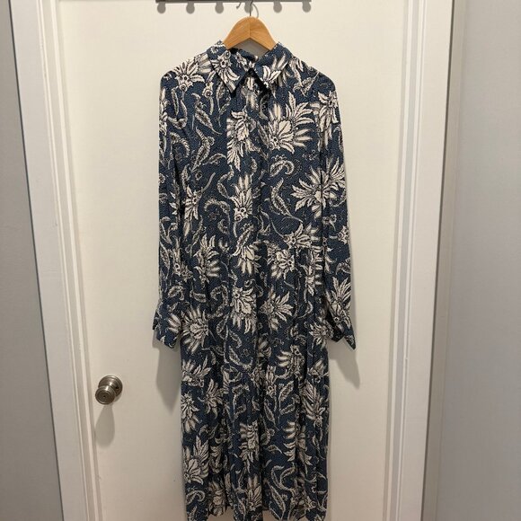 H&M Dresses & Skirts - Boho, floral blue dress. H&M - size Medium.